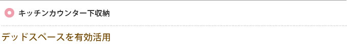 キッチンカウンター下収納